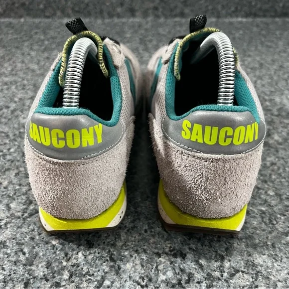 Saucony Jazz 81 Gray Green Teal Running Shoes Sneakers size 9 women’s 7 men’s - Picture 4 of 7